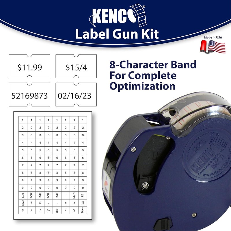 KENCO BK 1 Line Price Gun Kit - Includes 6,000 Labels, 2 Ink Rollers, Label Scraper - 8 Digit Labeler for Pricing, Dating, and Coding (BK-1 KIT Standard) - Image 5